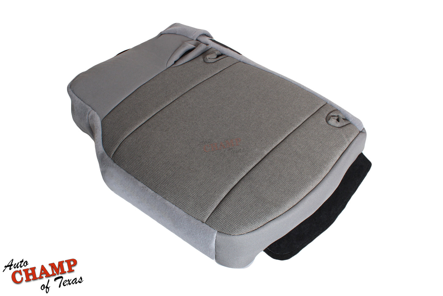 2000-2002 ford ranger driver side bottom seat cover gray cloth medium graphite angled top view