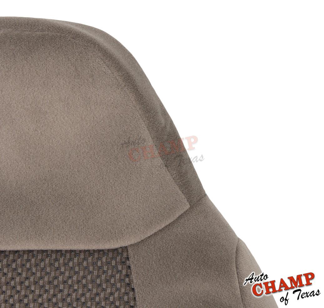 2001 ford f-250 xlt crew cab driver tan cloth lean back seat cover oem