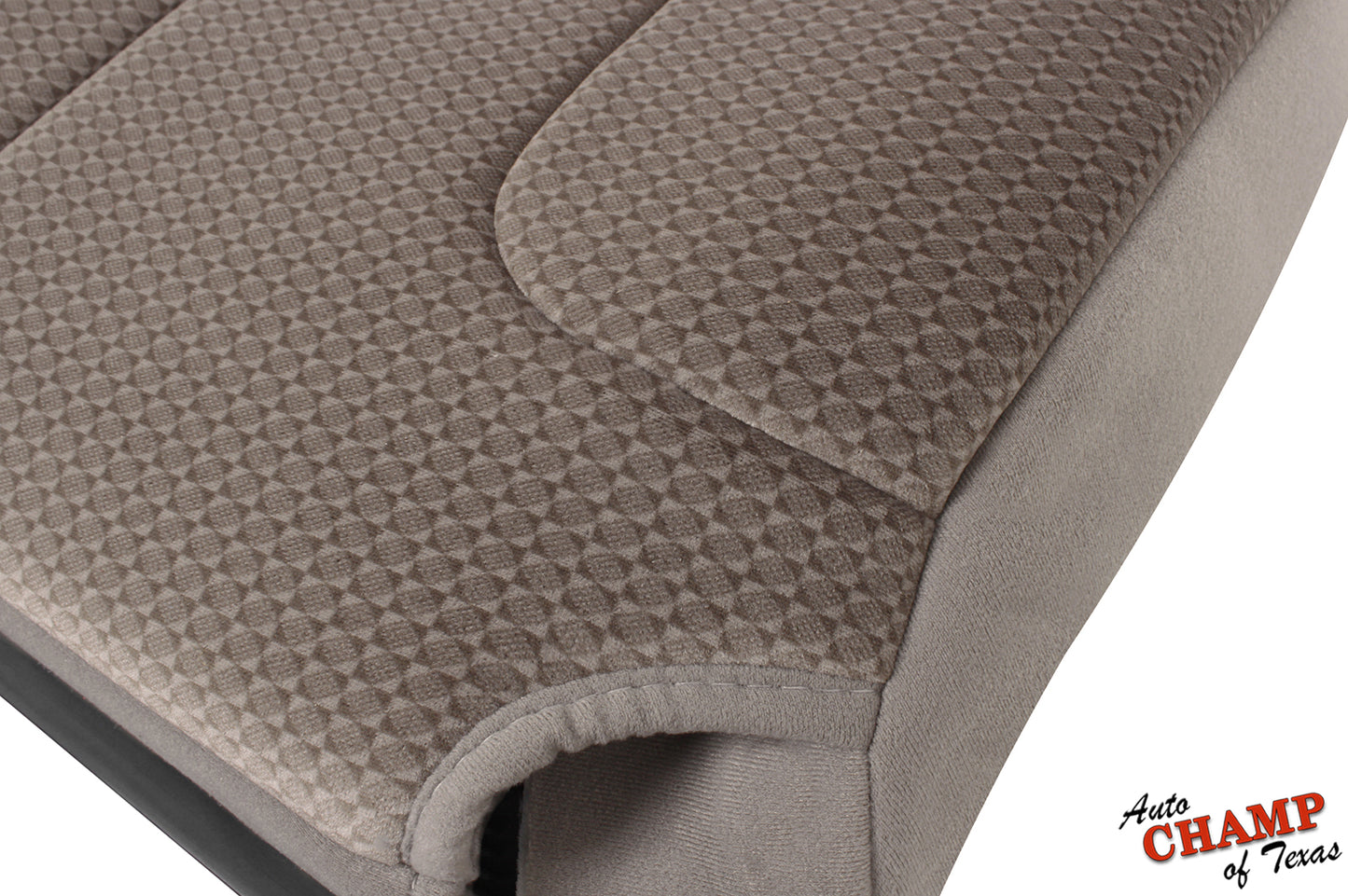 2002 2003 2004 2005 dodge ram driver bottom seat cover taupe cloth seam closeup