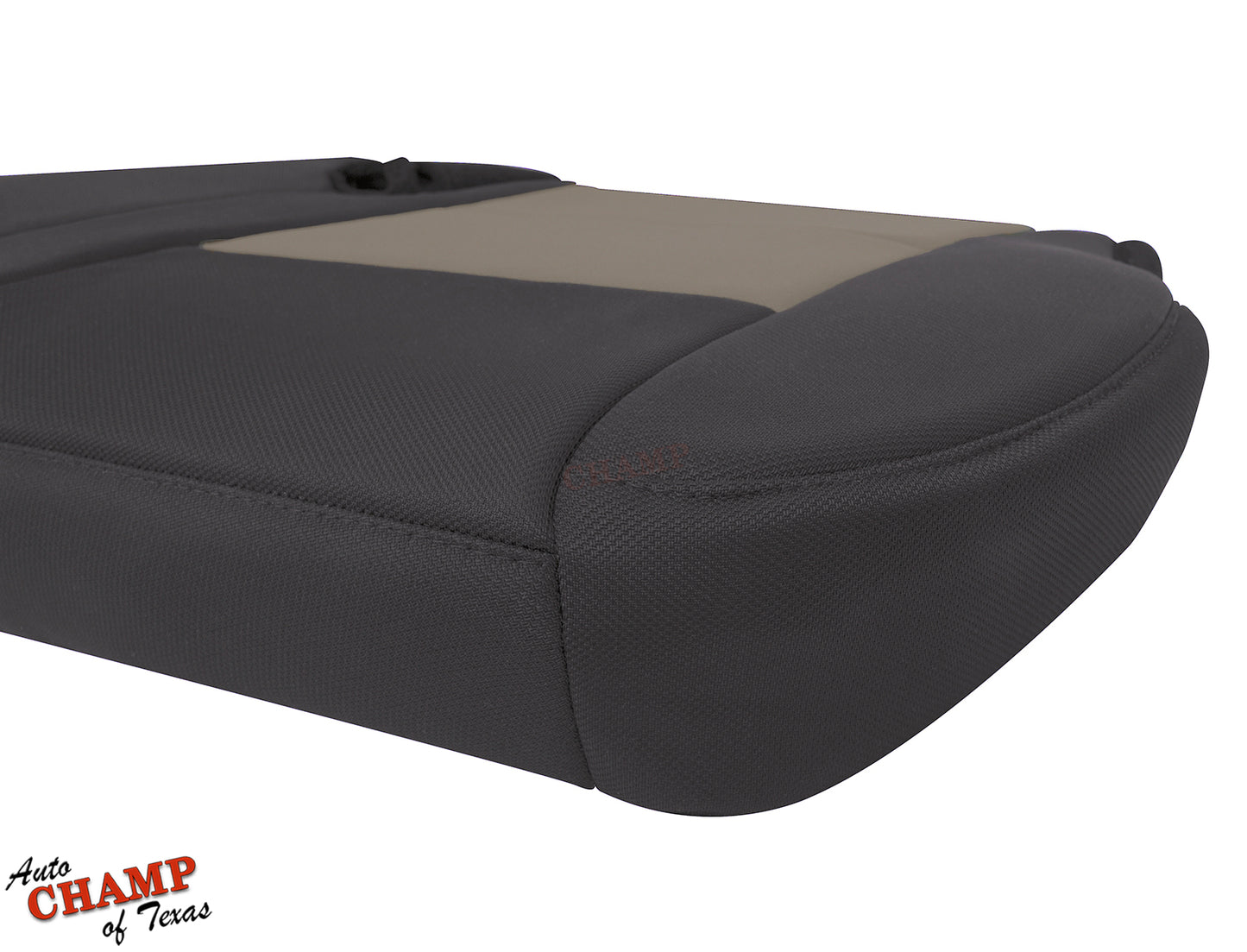 2003-2011 Ford Ranger passenger bottom seat cover black tan 60/40 side view