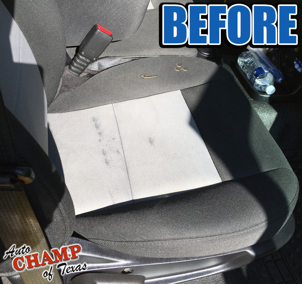 before installation of black and gray cloth seat cover for 2003-2011 Ford Ranger