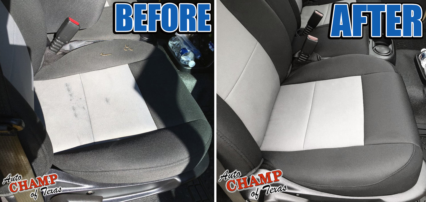 before and after 2003-2011 Ford Ranger driver side bottom seat cover black gray
