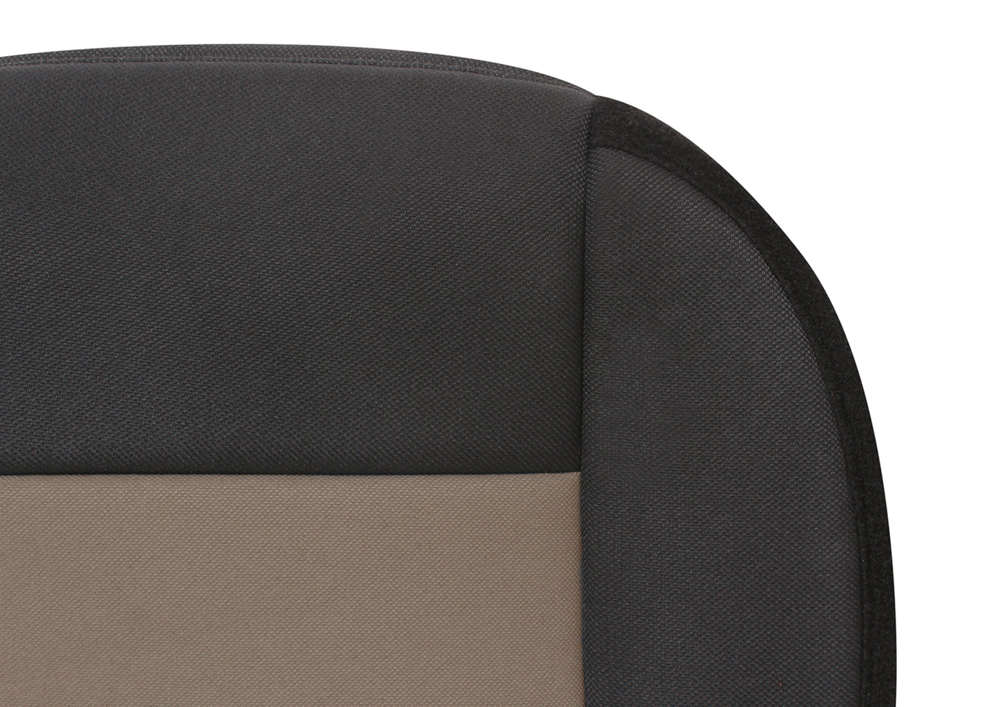 2003-2011 Ford Ranger seat cover black tan close-up 50/50 seat setup