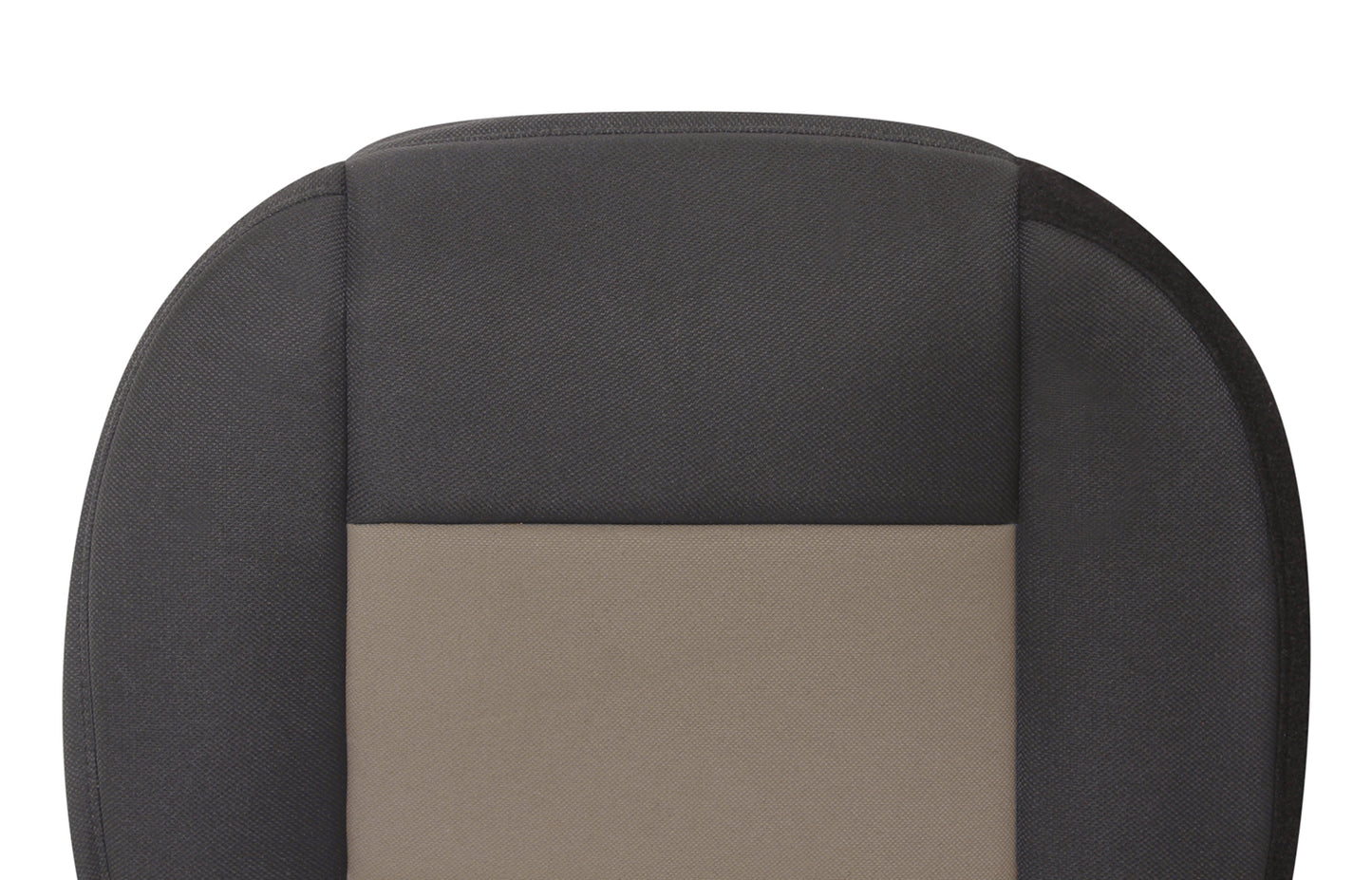 2003-2011 Ford Ranger seat cover black tan close-up upper section 50/50 seat setup