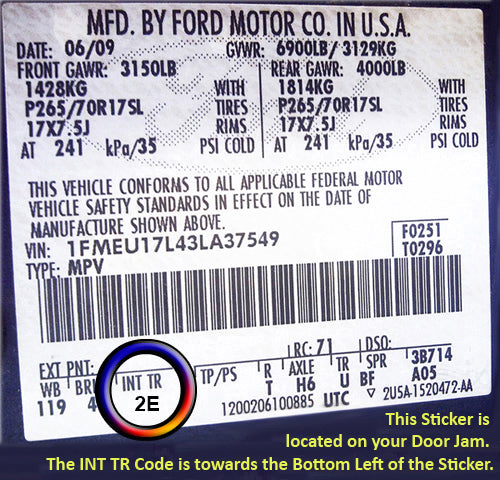ford f550 trim code 2e label