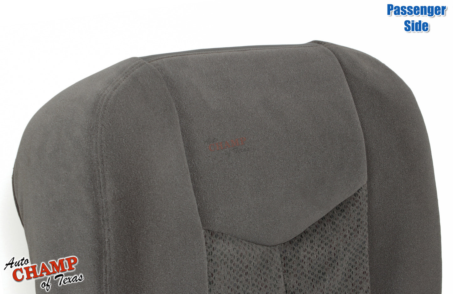 2003 2007 chevy silverado passenger seat cover gray upper front close up