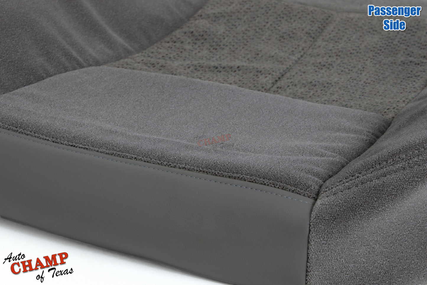 2003 2007 chevy silverado passenger seat cover gray lower corner close up