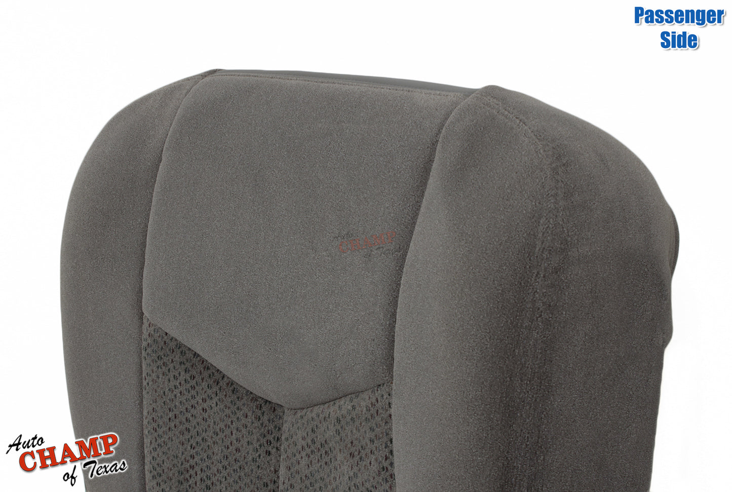 2003 2007 chevy silverado passenger seat cover gray upper angled view