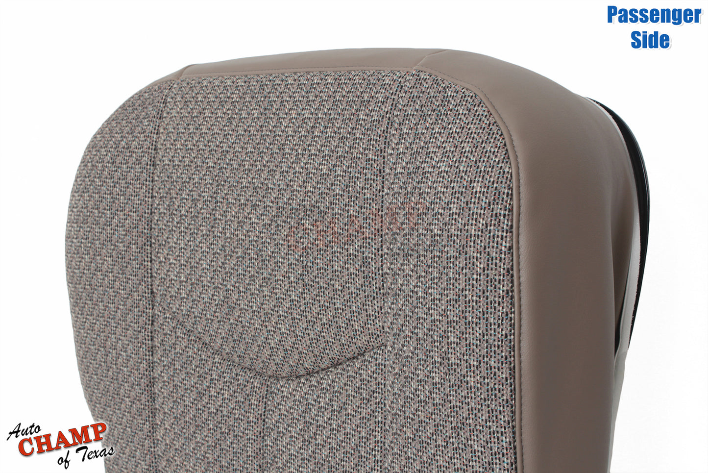 2003 2007 gmc sierra passenger bottom seat cover tan cloth angled side view