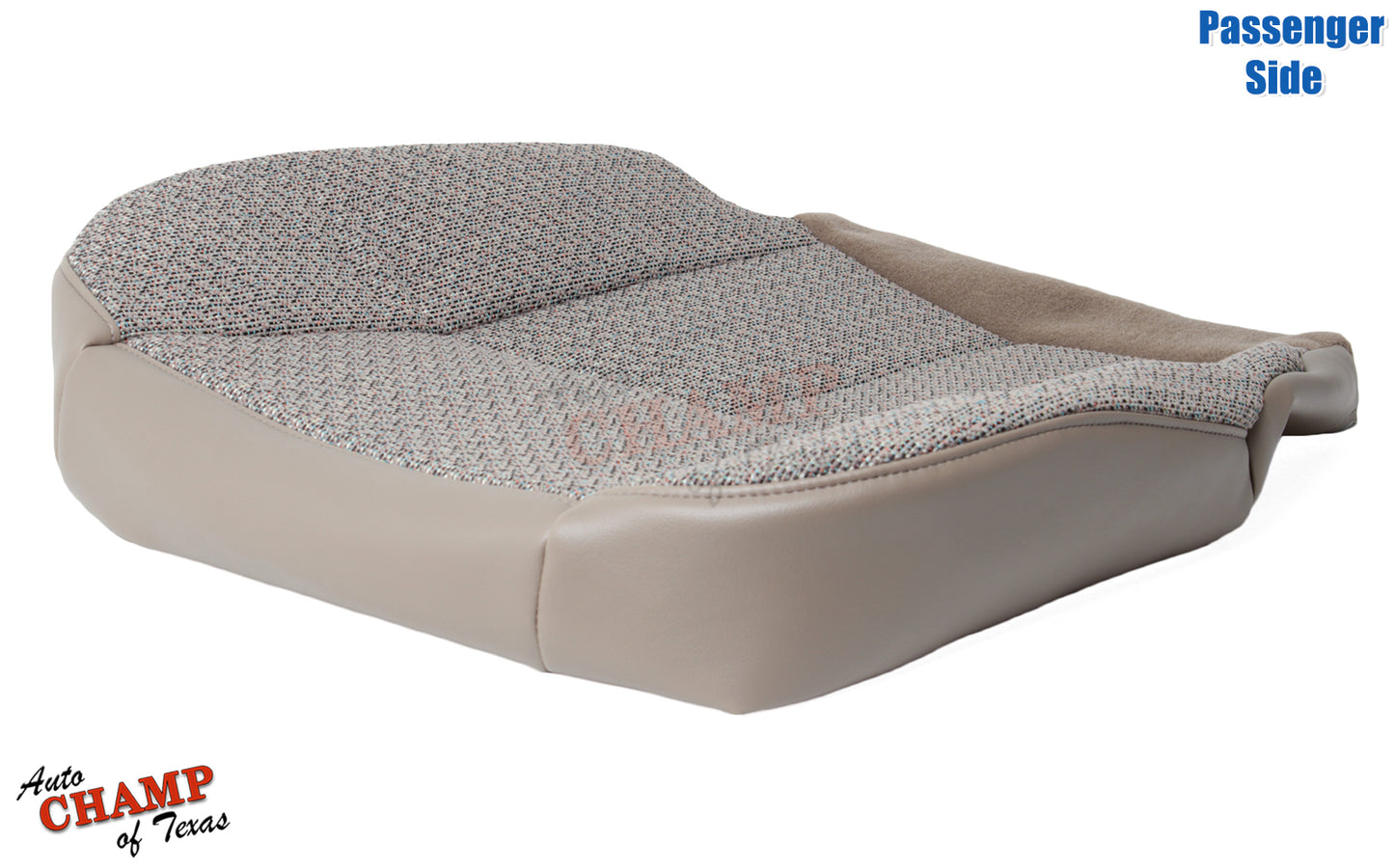 2003 2007 gmc sierra passenger bottom seat cover tan cloth angled view