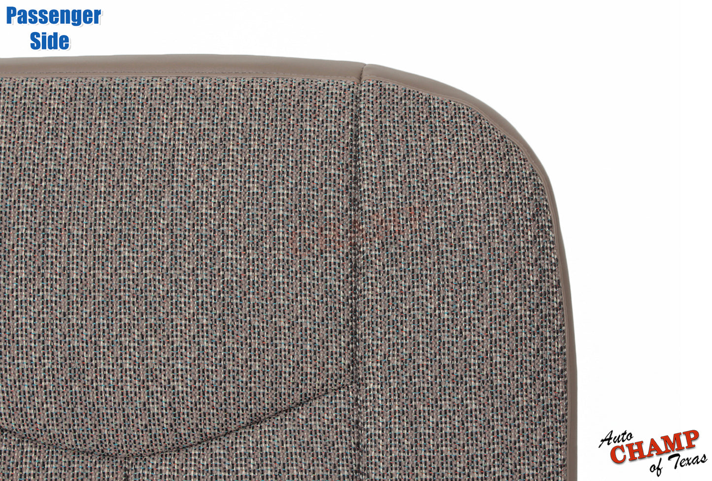 2003 2007 gmc sierra passenger bottom seat cover tan cloth top angle closeup