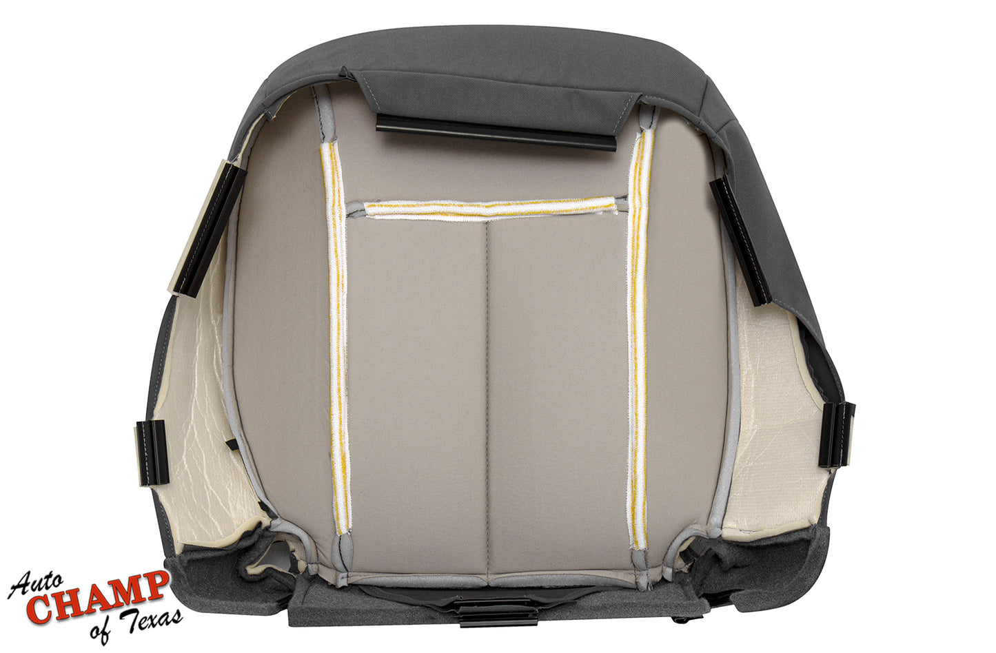 flat laid view bottom seat gray dodge dakota cover
