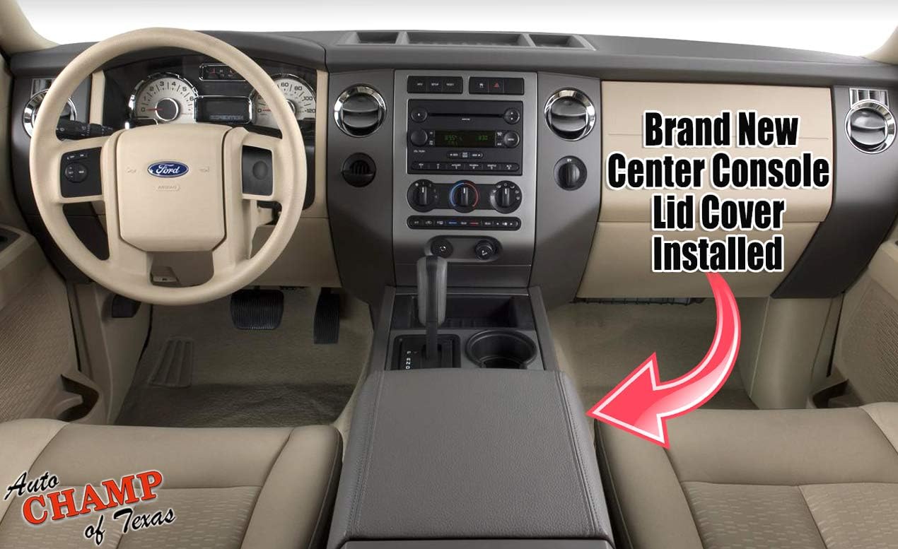 ford expedition console lid black leather