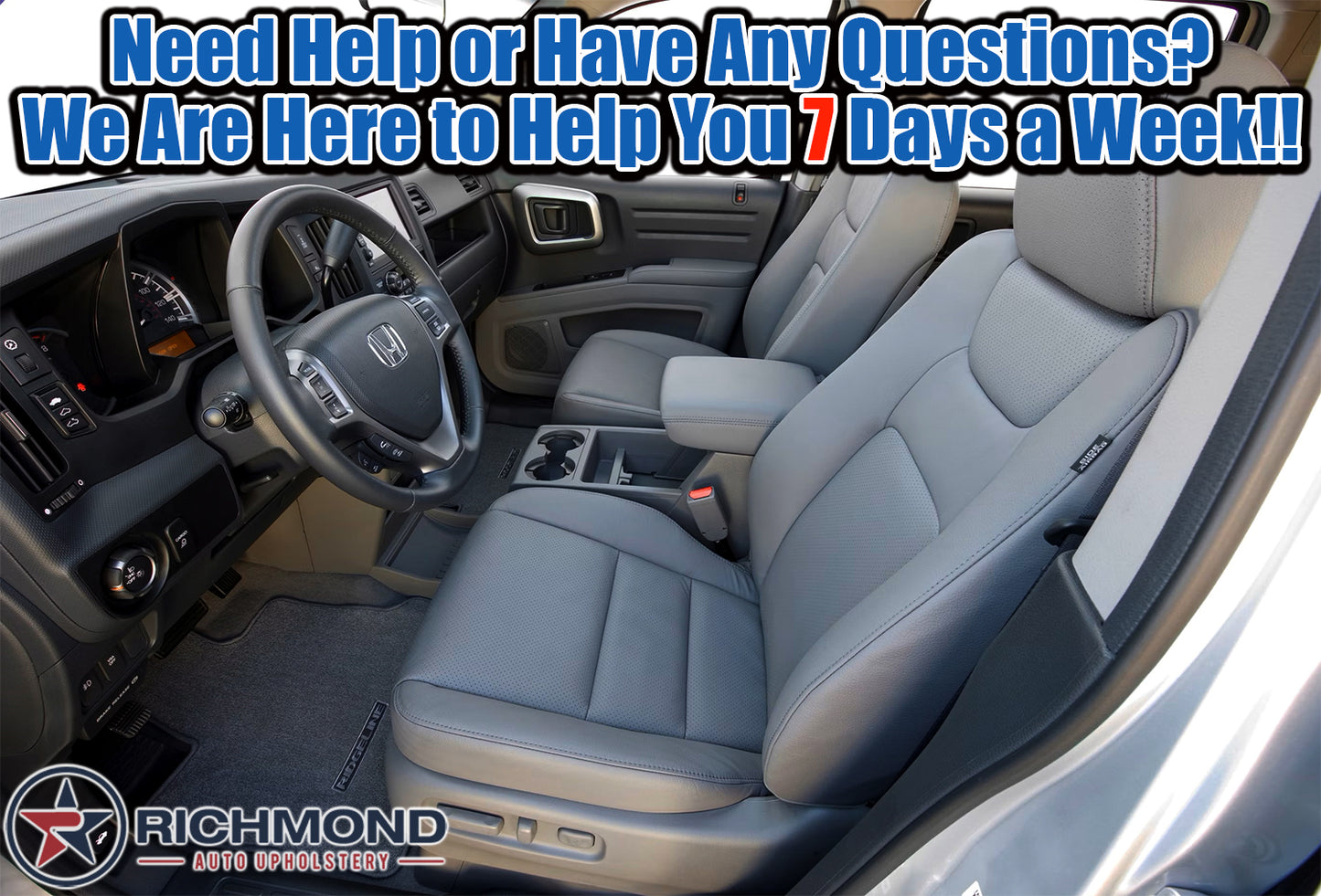2009–2014 Honda Ridgeline Driver Side Bottom Perforated Leather Seat Cover Gray