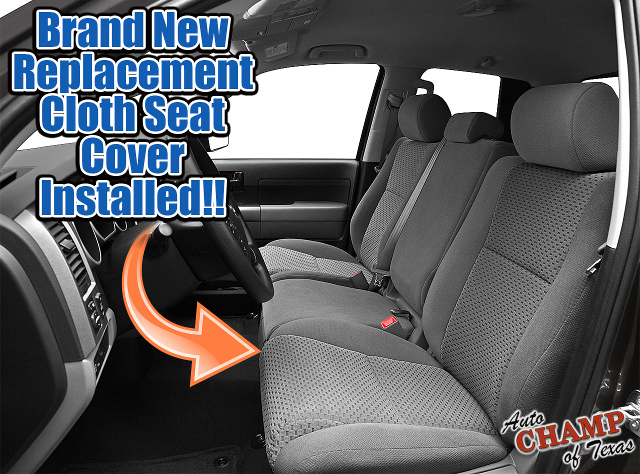 toyota tundra 2007 2014 driver seat bottom cover black cloth replacement installed