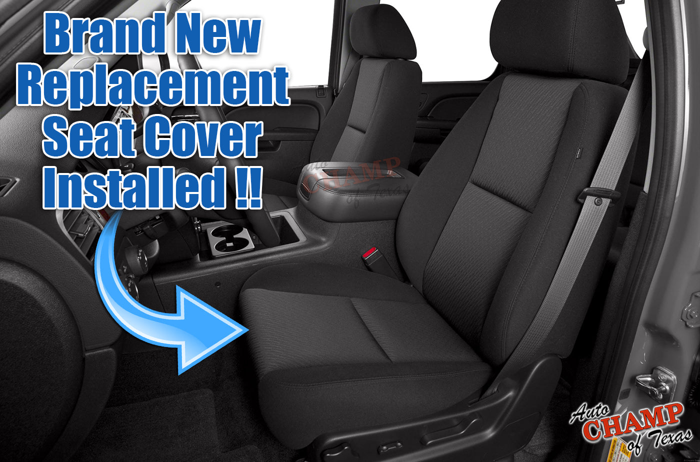 2007 2014 chevy silverado z71 driver seat cover installed view black cloth