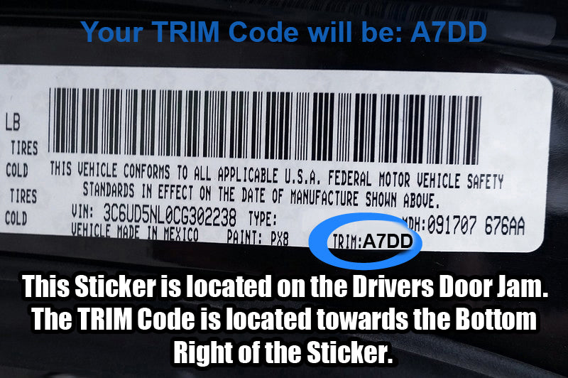 jeep wrangler a7dd trim code location sticker image