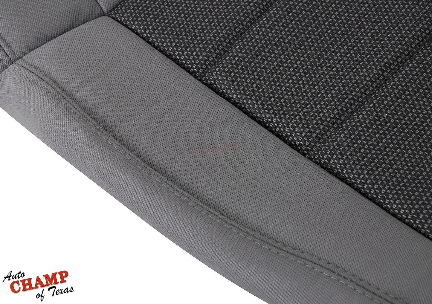2008 jeep wrangler bottom cloth seat cover gray seam closeup
