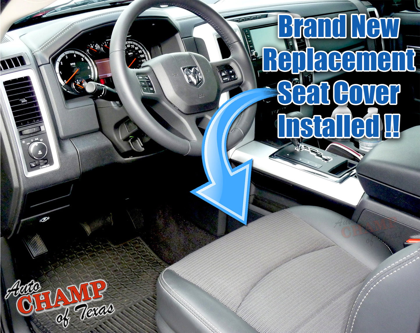 2009 2012 dodge ram 1500 sport driver seat cover installed gray cloth leather