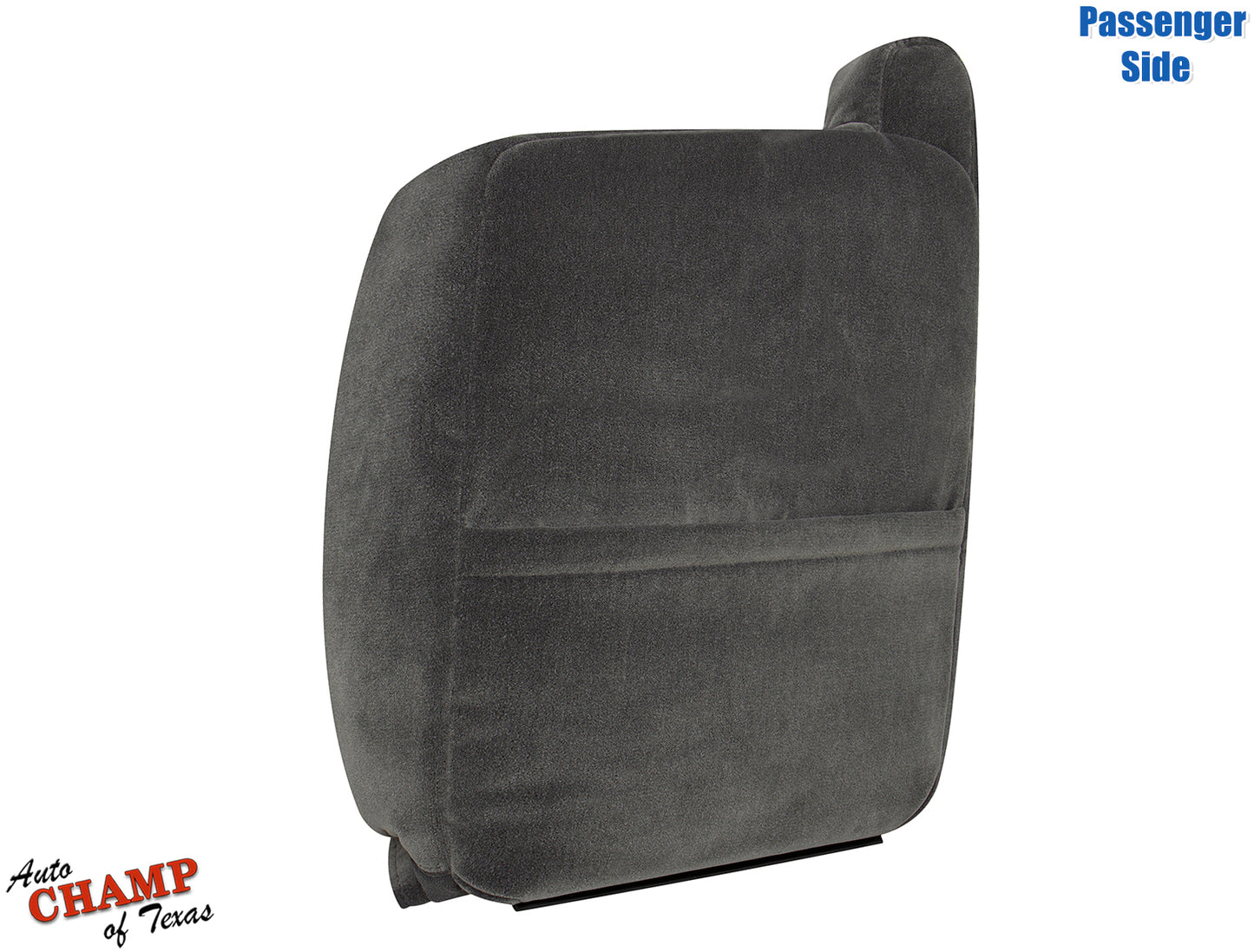 2003 2007 chevy silverado passenger seat back cover dark gray cloth