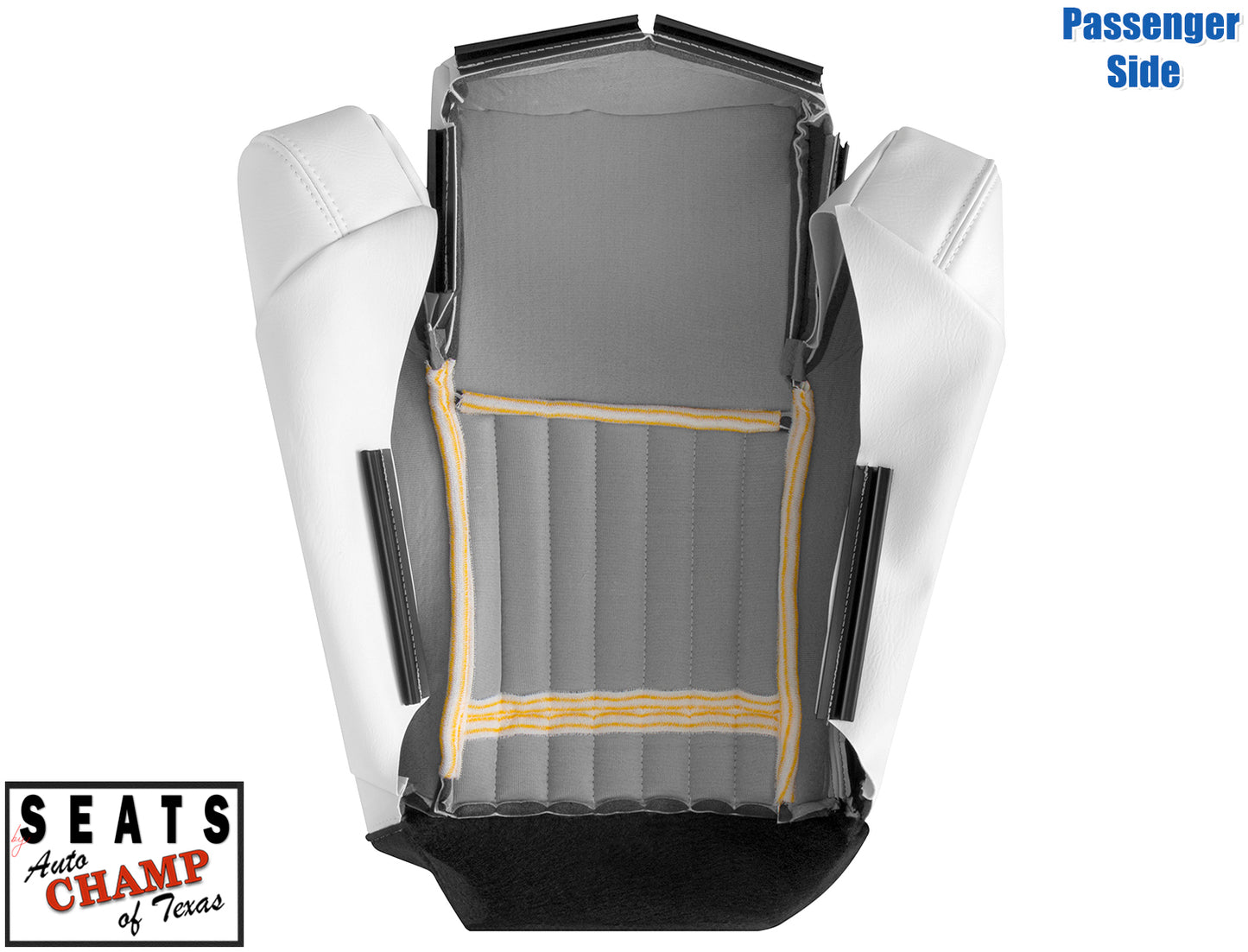 firebird seat base cover white leather trans am