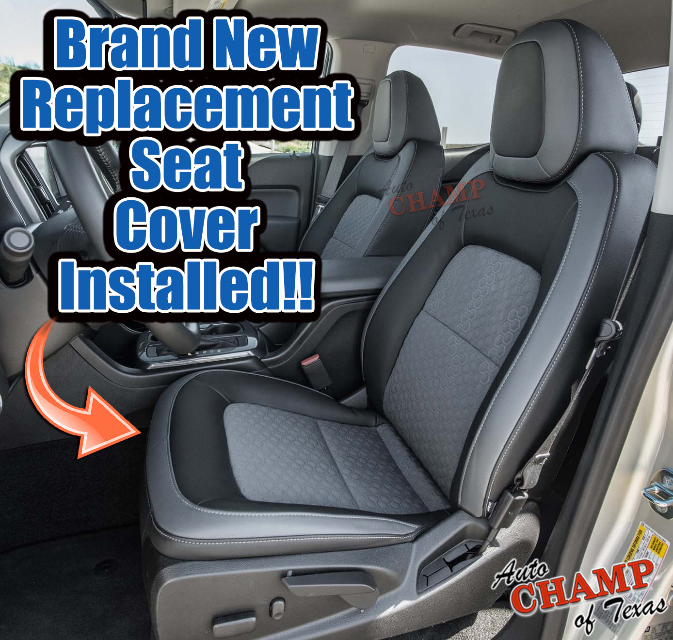 2015 2022 chevy colorado z71 driver seat cover jet black gray installed