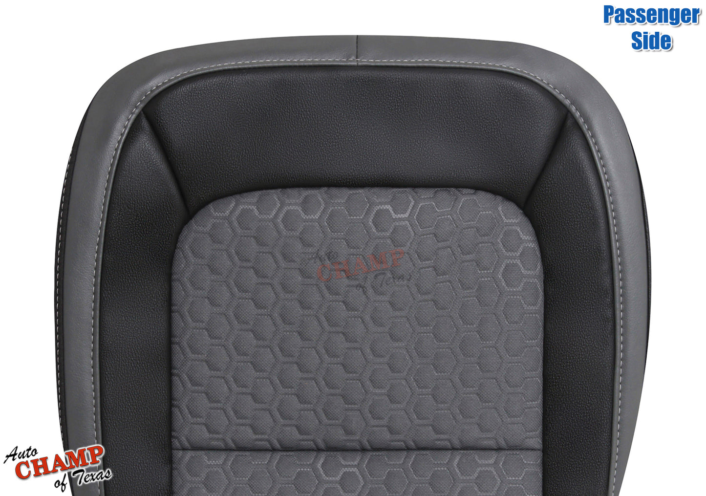 2015 2022 chevy colorado passenger seat cover edge view stitching detail black gray