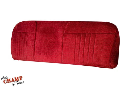 classic truck red cloth seat cover bottom lean back