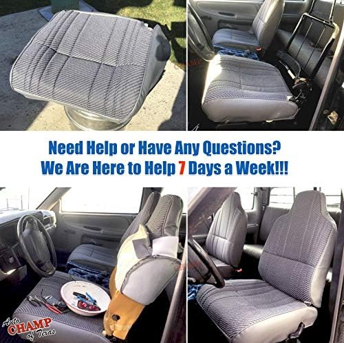 driver lean back seat cover cloth dodge ram 1500 st 1994 1997 gray