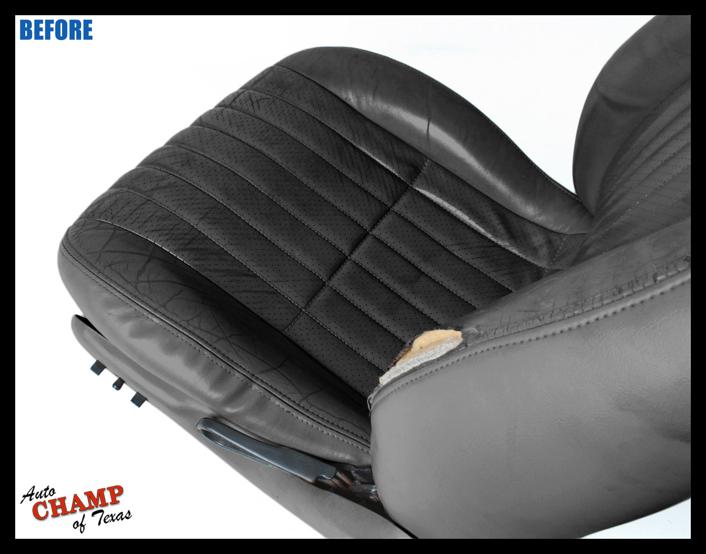 2000–2002 Chevy Camaro Z28 RS SS Driver Bottom Leather Seat Cover Black