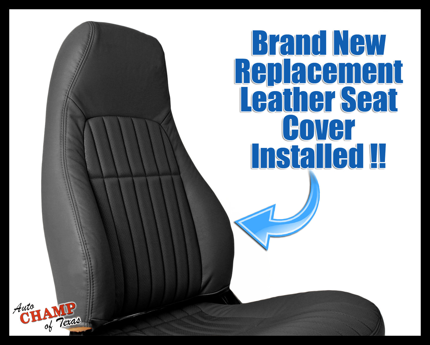 2000–2002 Chevy Camaro Passenger Side Complete Leather Seat Covers Black