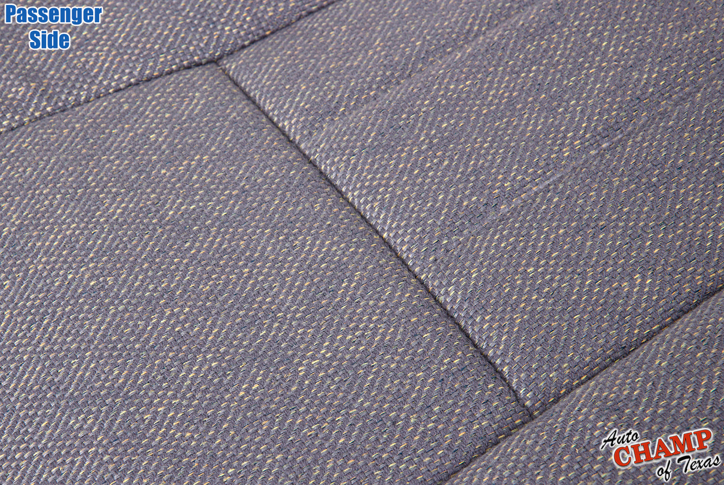 close-up fabric texture of passenger side bottom cloth seat cover mist gray 1997-1998 jeep cherokee classic