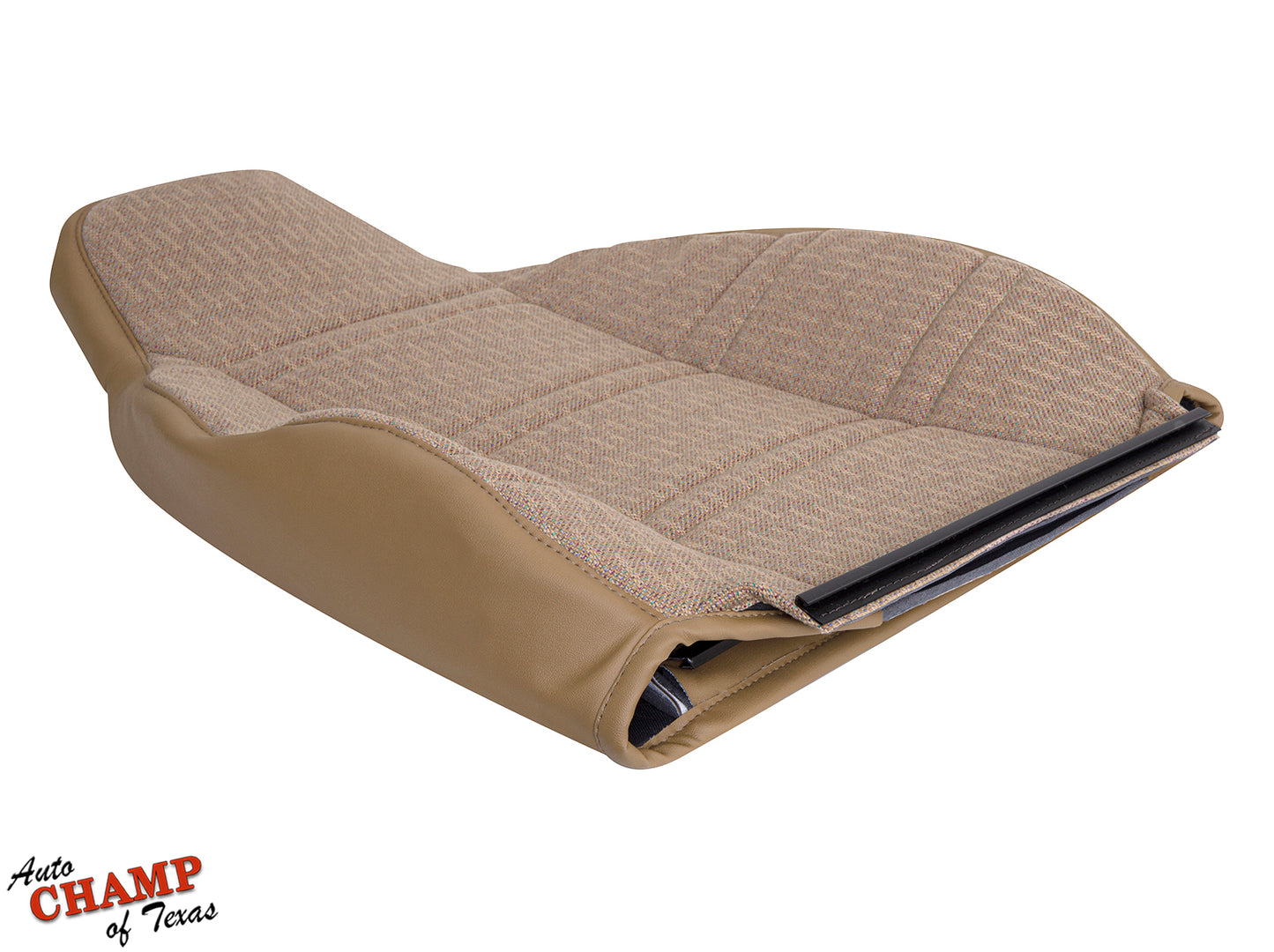 1997-1998 Jeep Cherokee Sport SE driver side lean back seat cover tan saddle installation view