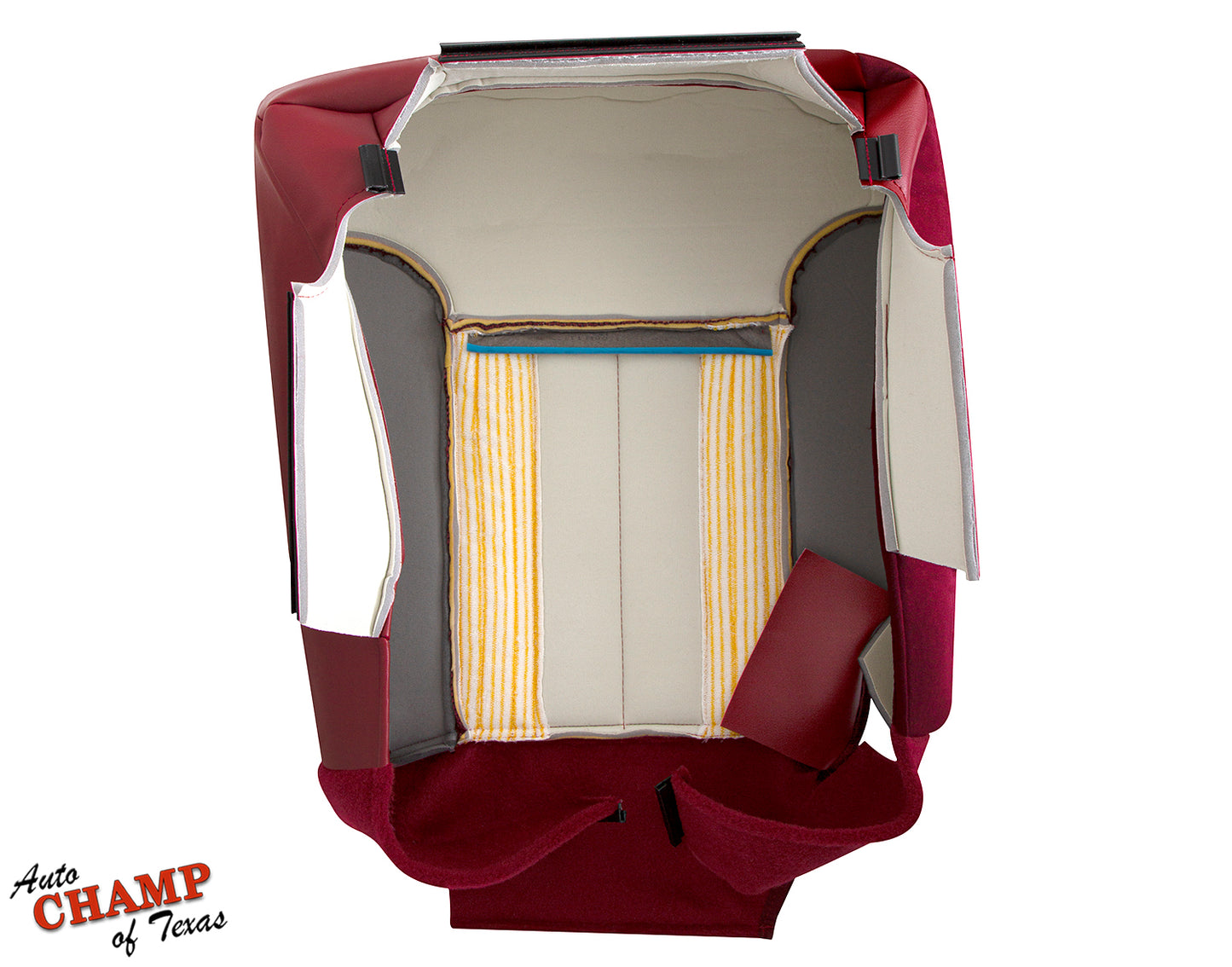 top seam cloth seat dodge ram crimson red