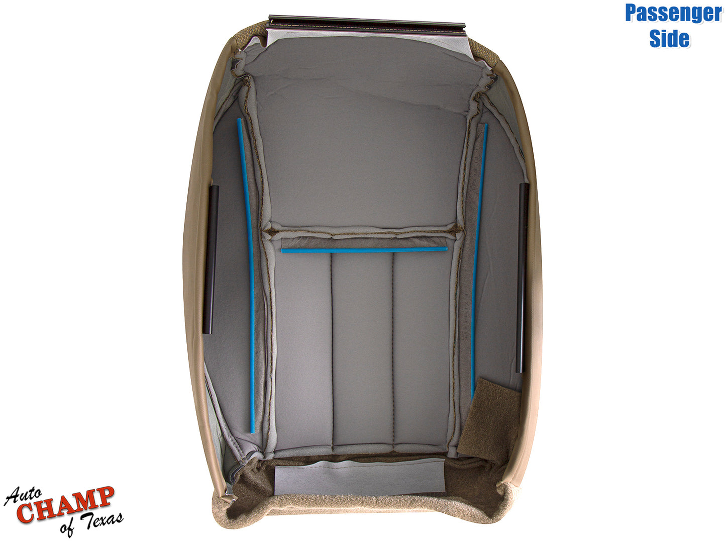 1999-2001 jeep cherokee classic passenger side bottom tan camel seat cover interior view