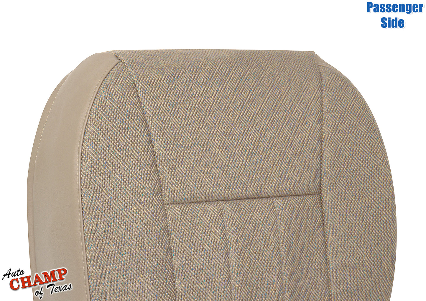 Tan camel passenger seat cover for Jeep Cherokee 1999-2001, side profile view.
