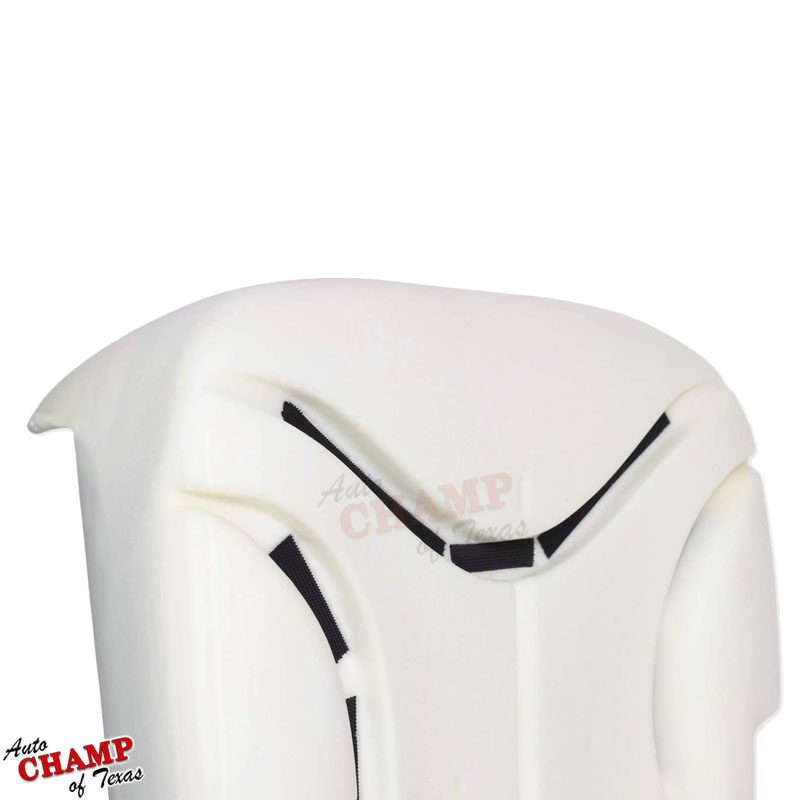 50/50 seat setup driver side bottom seat foam cushion with black securing straps close-up