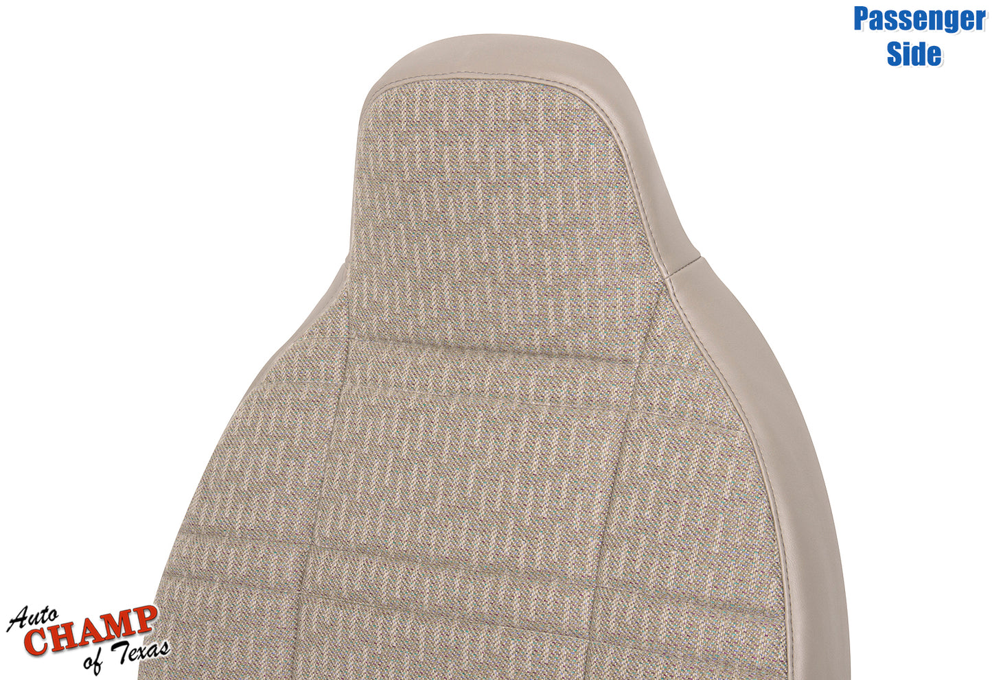 tan cloth seat cover replacement for 1999-2001 jeep cherokee sport se passenger side lean back close-up view