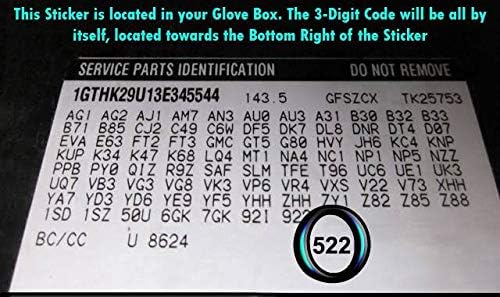 glove box trm code 522 chevy avalanche 2002 oem cloth interior label