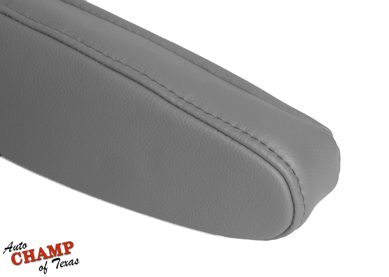 Close-up of a 2003-2007 Lexus LX470 driver-side armrest replacement in gray leather. Showcases precise stitching, durable craftsmanship, and an OEM-style fit.
