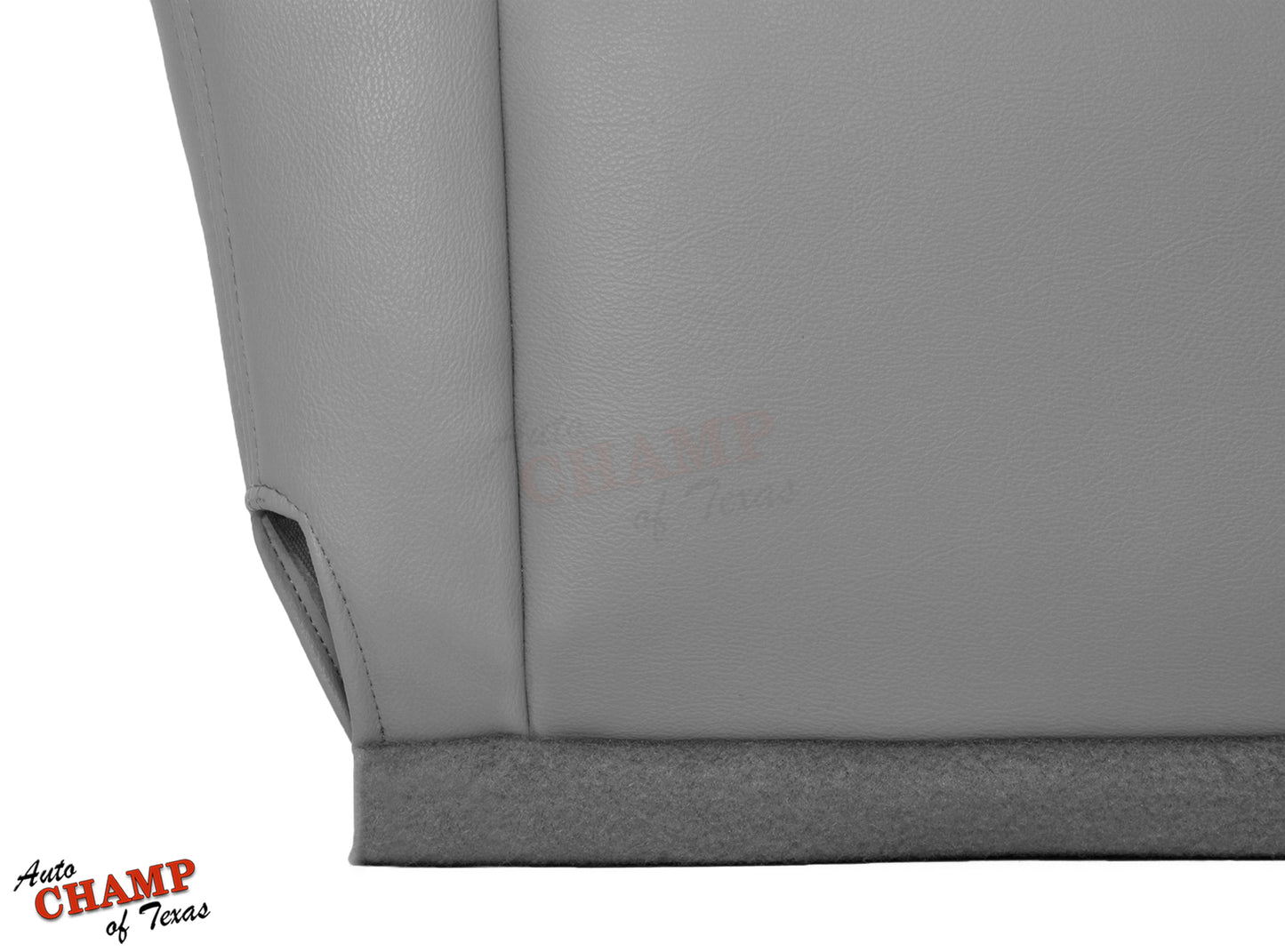 gray tundra seat cover bottom edge close up