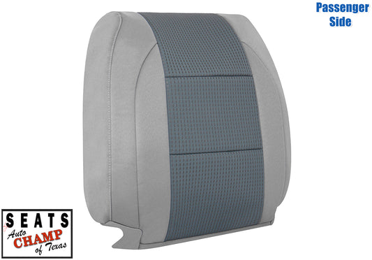2004-2007 Nissan Titan Passenger Side Lean Back Cloth Seat Cover 2-Tone Gray