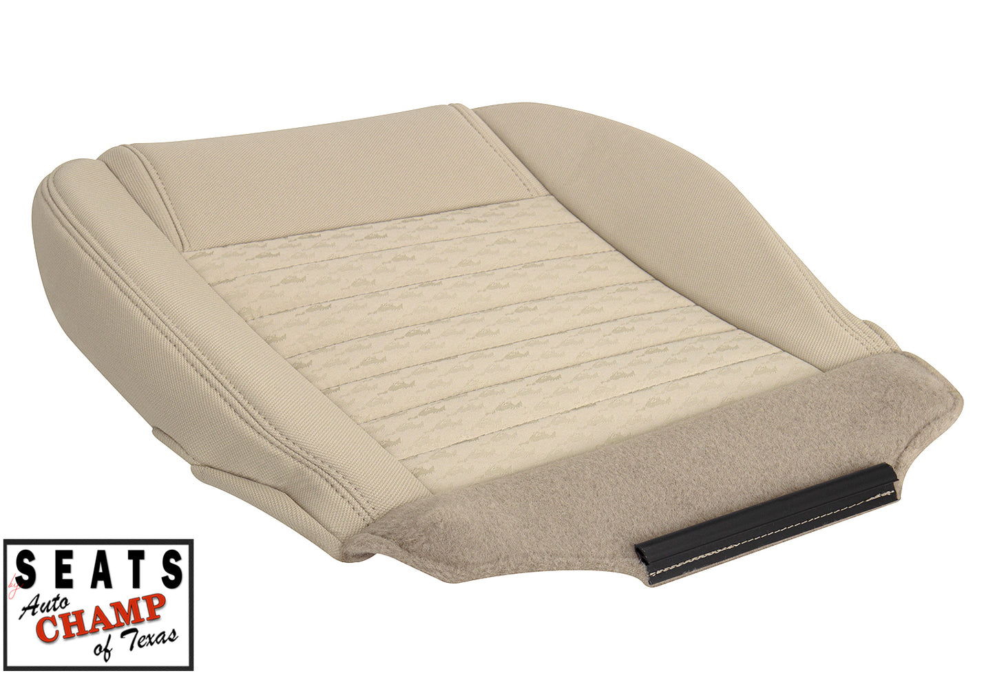 2005-2008 mustang driver side bottom seat cover tan cloth leather combo replacement