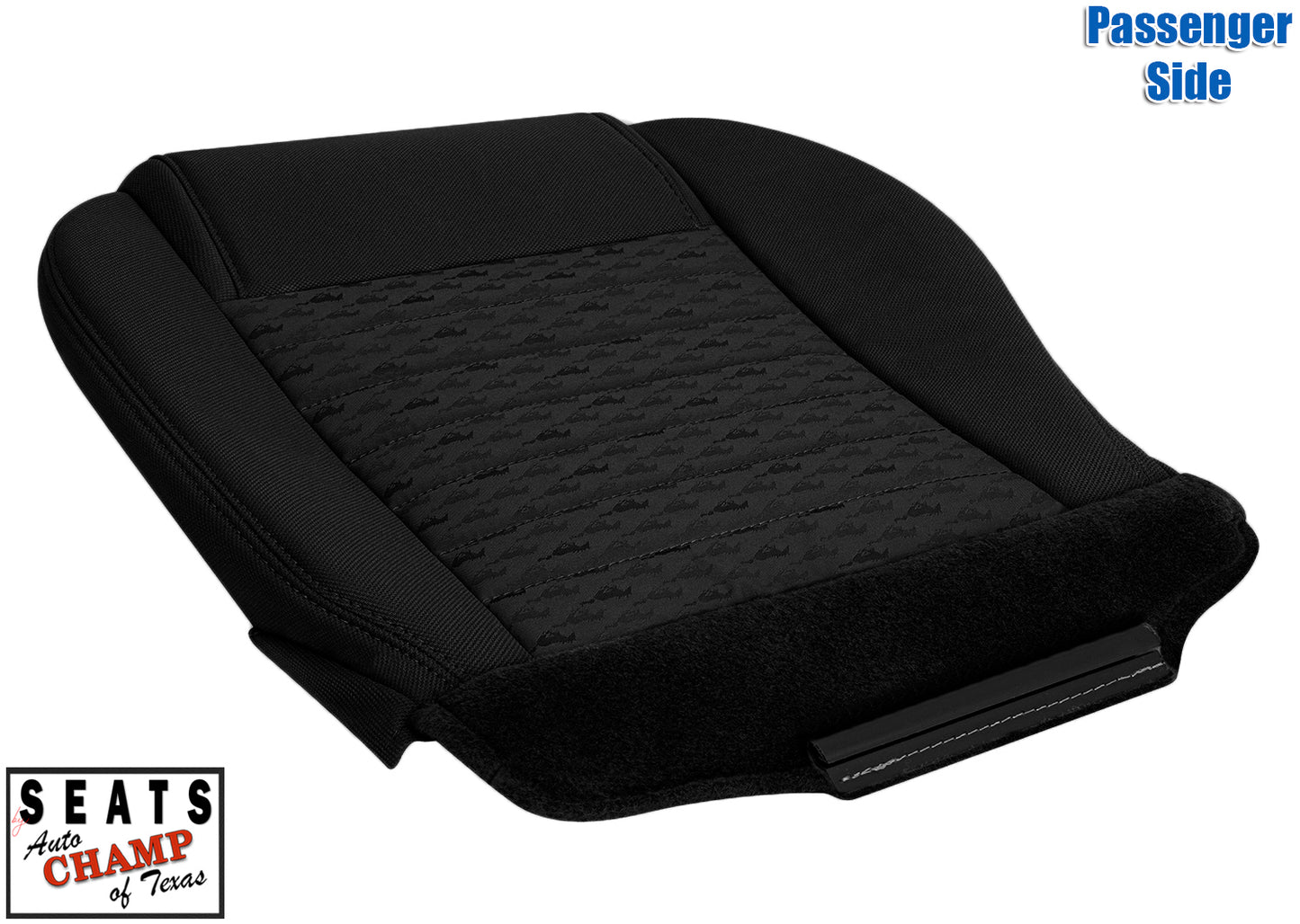 black passenger seat bottom mustang cloth cover 2005 2006 2007 2008 textured detail auto champ of texas