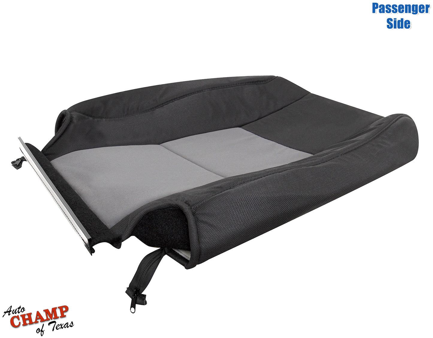 2010-2011 Ford Ranger passenger seat cover black and gray laid flat