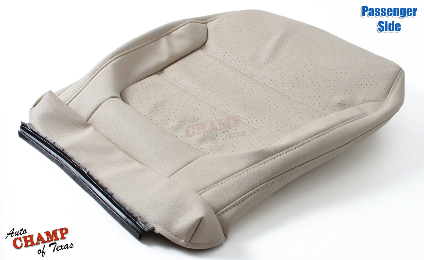perforated tan leather jetta seat cover bottom