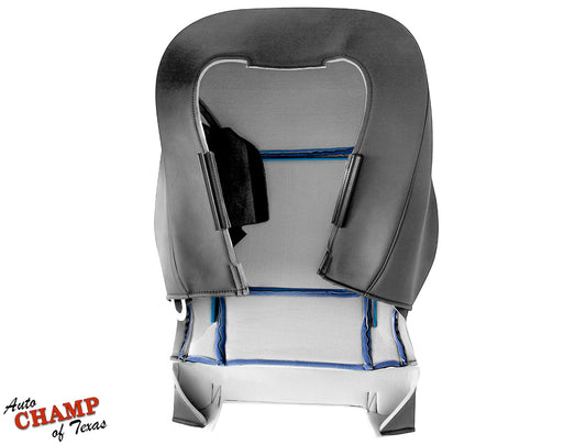 2003–2015 Chevy Malibu Passenger Side Lean Back Cloth and Leather Seat Cover Dark Gray