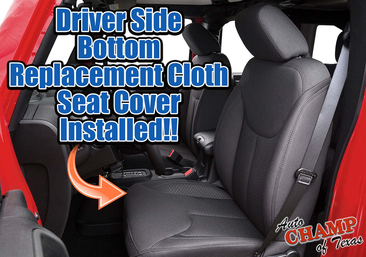 replacement jeep wrangler 2013 2017 bottom cloth seat cover black