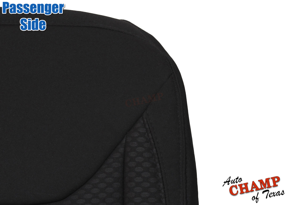 2013 2014 2015 2016 2017 jeep wrangler bottom cloth seat cover black upper section view