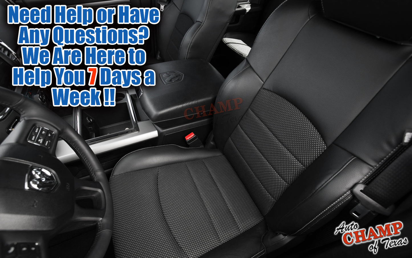 dodge ram seat cover customer support help available seven days